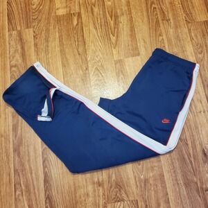 Nike Blue Sweatpants with White and Red Accents